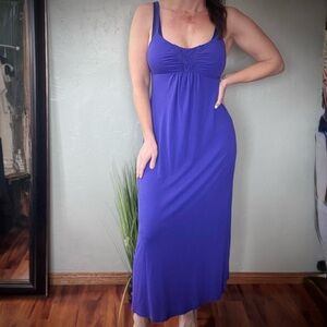 Mixit Elegant Periwinkle Blue Spaghetti Strap Maxi Dress with Tie Waist